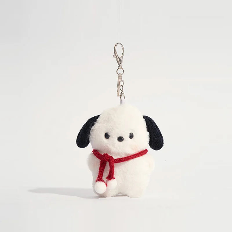 Sanrio Plush Toys Doll Keychain Kawaii Pochacco Anime Pendant Keyring Cute Children Toy Plushie Keychains Girls Birthday Gifts