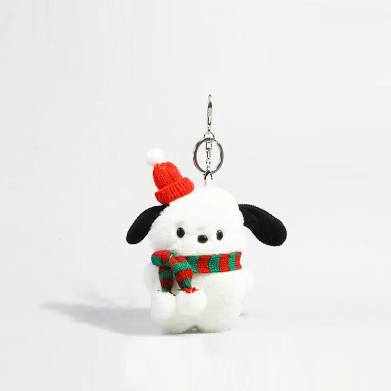 Sanrio Plush Toys Doll Keychain Kawaii Pochacco Anime Pendant Keyring Cute Children Toy Plushie Keychains Girls Birthday Gifts