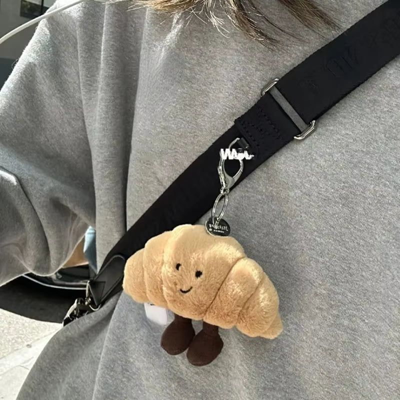 Kawaii Bread Plush Pendant Toy Creative Croissant Roll Bread Plush Doll Pendant Keychain Decoration Bedroom Sofa Backpack