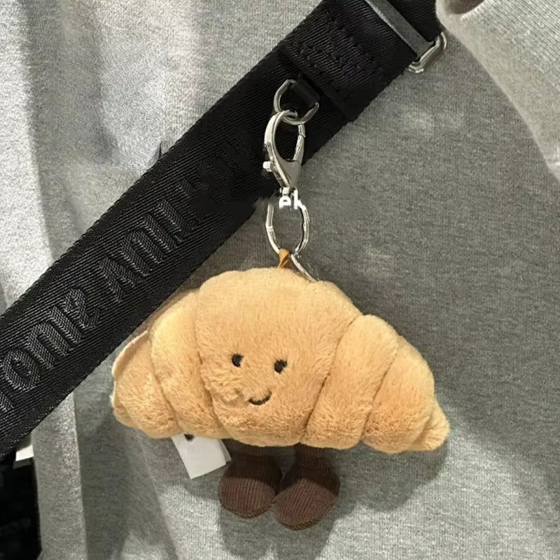 Kawaii Bread Plush Pendant Toy Creative Croissant Roll Bread Plush Doll Pendant Keychain Decoration Bedroom Sofa Backpack